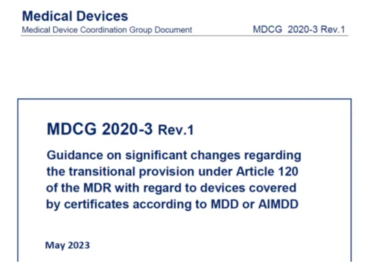 New update of MDCG 2020-3 significant changes for devices under MDD