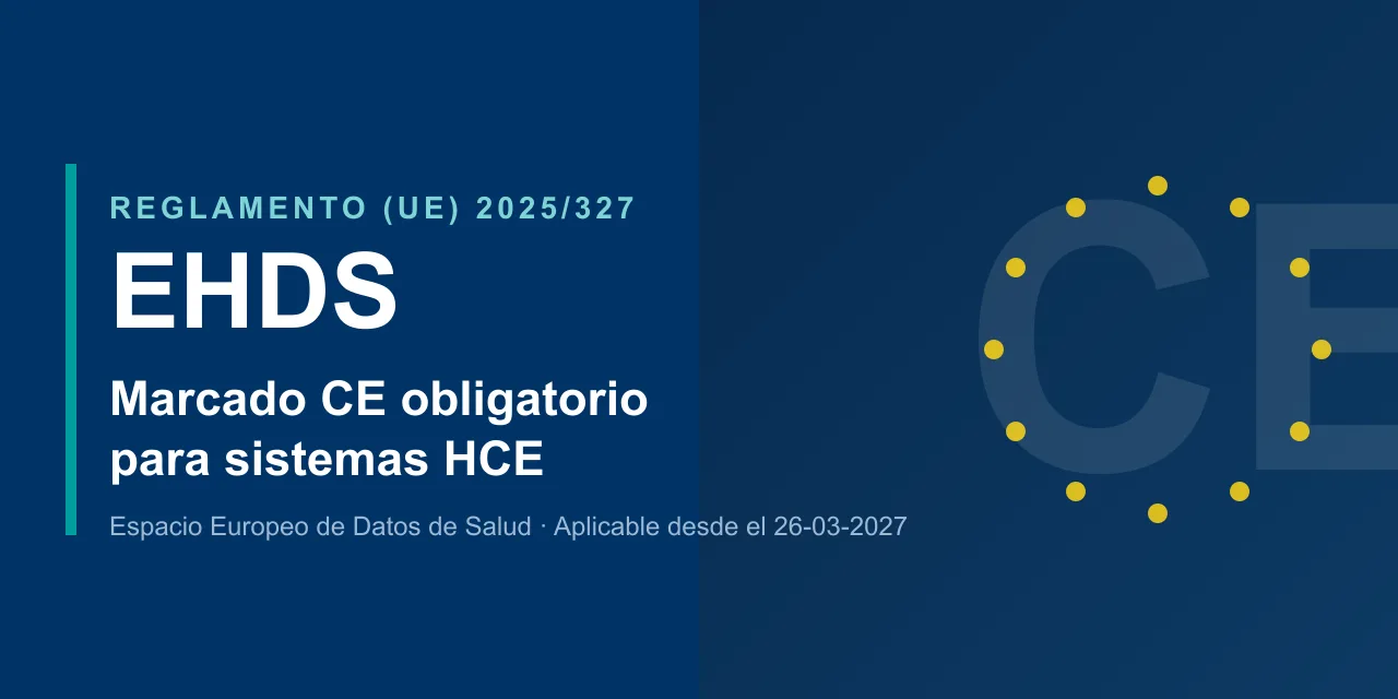 Reglamento EHDS 2025/327: Marcado CE obligatorio para sistemas HCE